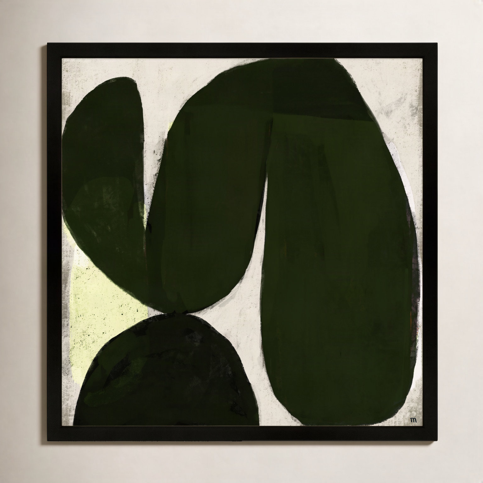 Vanessa "Succulent No. 7" Print, 36" H x 36" W x 1.25" D, Black