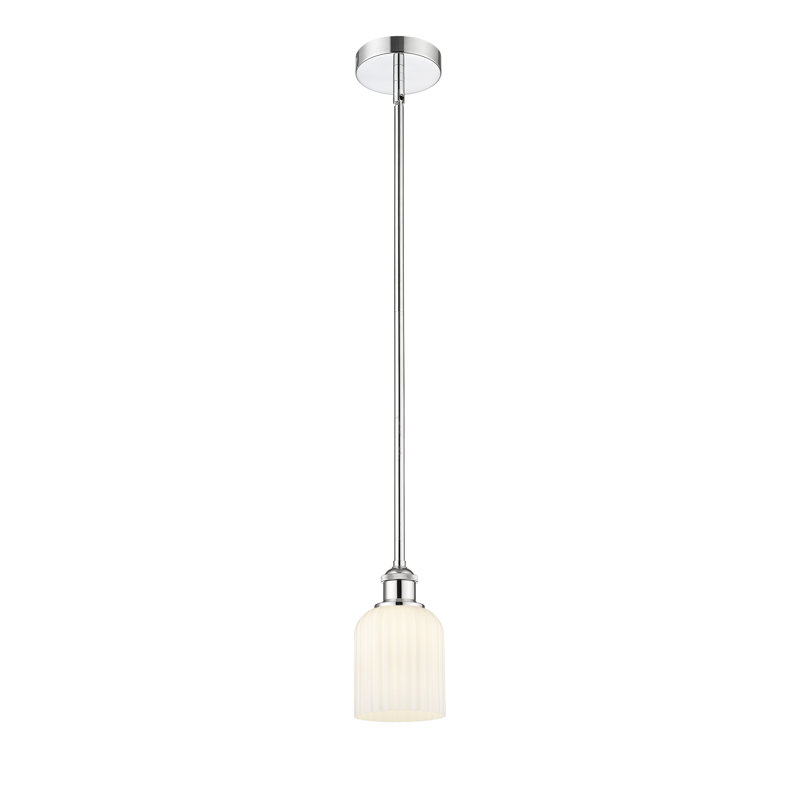 Luminaire suspendu 1 lumière Aalina, Nickel poli, Blanc