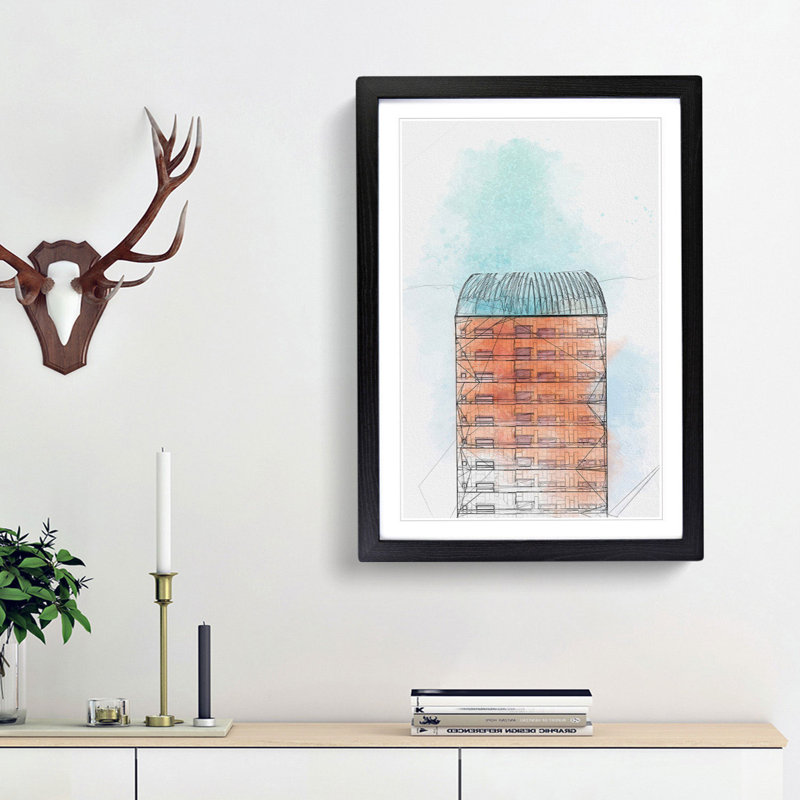 Sketching the Architecture Vol.39 - Picture Frame Drawing Print, Black Framed, 36cm H x 27cm W x 2cm D