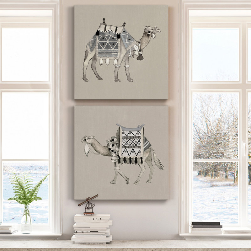 Exotic Camel I - ensemble de 2 reproductions sur toiles tendues, H 10 po x l 10 po x P 1 po