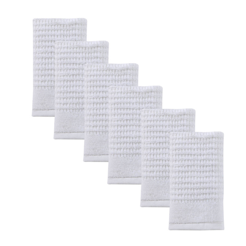 Earline Midweight Waffle Washcloth, White