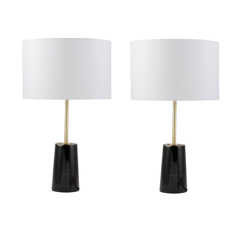 Norrington Table Lamp, Black Marble/Satin Brass