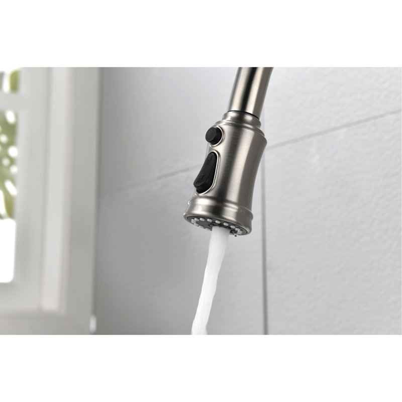 Brushed Nickel Kitchen Faucet With Pull Down And Rust Construction Stainless Steel Out Dirt Coating In