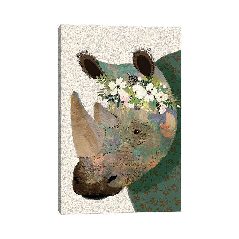 Rhino by Mia Charro - Wrapped Canvas Gallery-Wrapped Canvas Giclée, 101.6 cm H x 66.04 cm W x 1.91 cm D