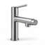 Robinet de lavabo de salle de bain chromé à poignée simple avec fontaine et installation à trois trous à fixation sur le comptoir