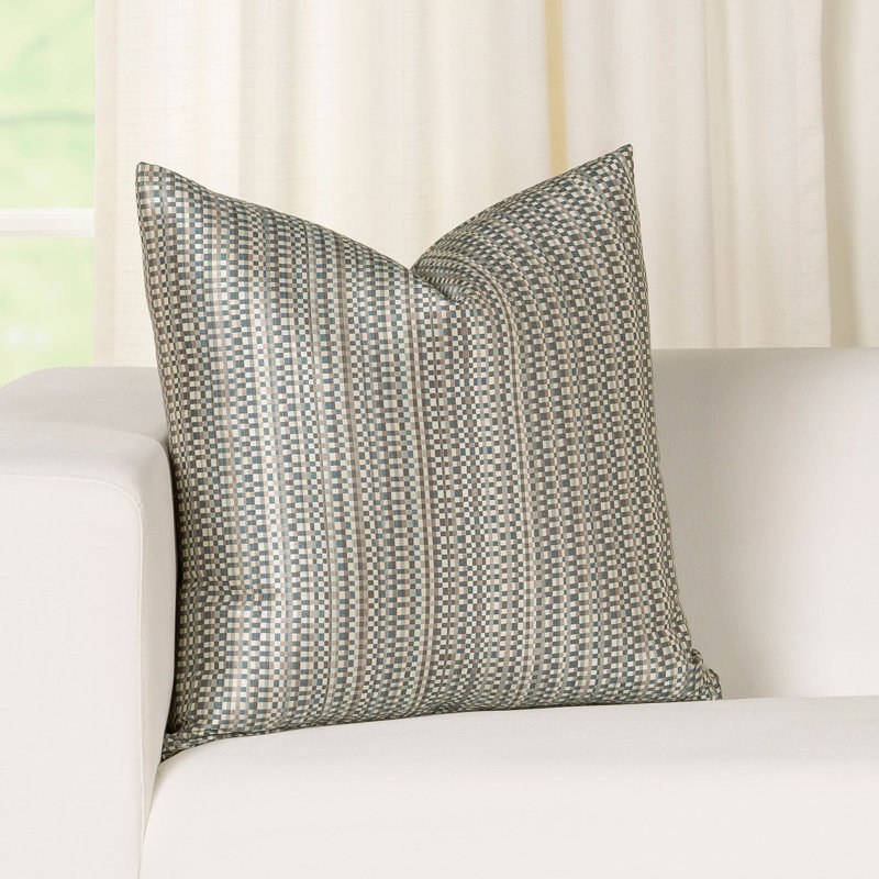Housse et insert de coussin carré en mélange de coton Dortmund, 26 po x 26 po, Bleu