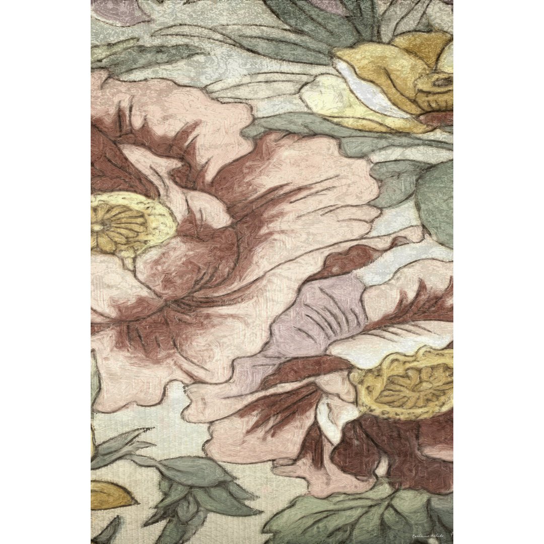 Leinwandbild Earthtone Floral Panel I