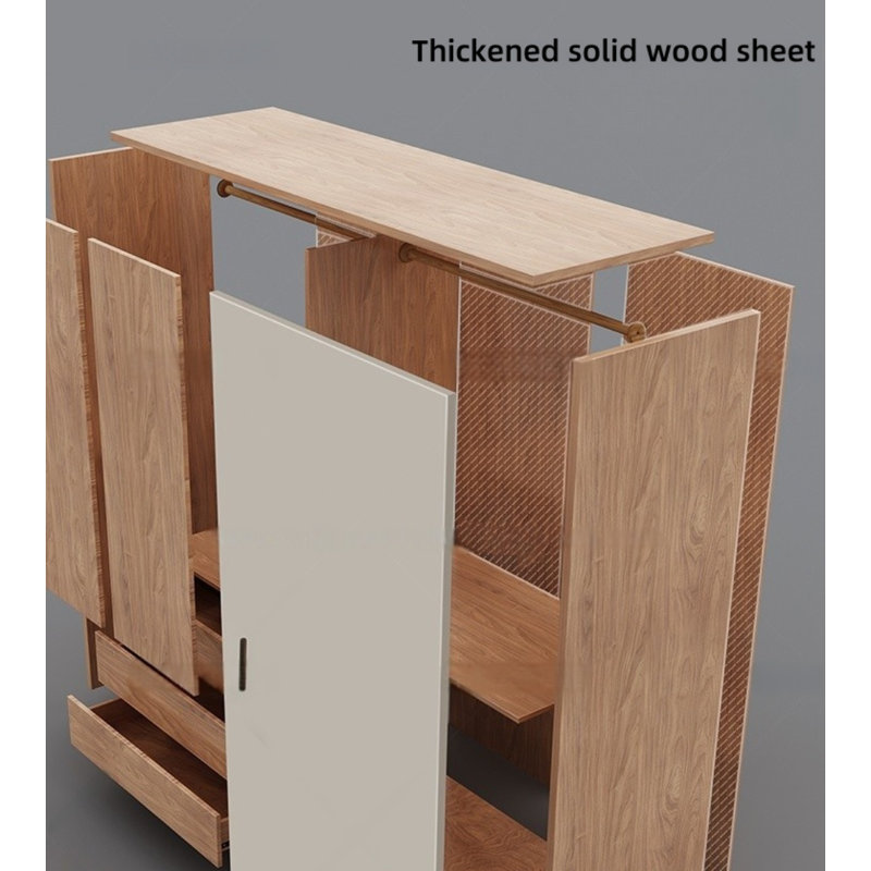 Simple Walnut Colour Closet, 102.36'' H x 62.99'' W x 23.62'' D