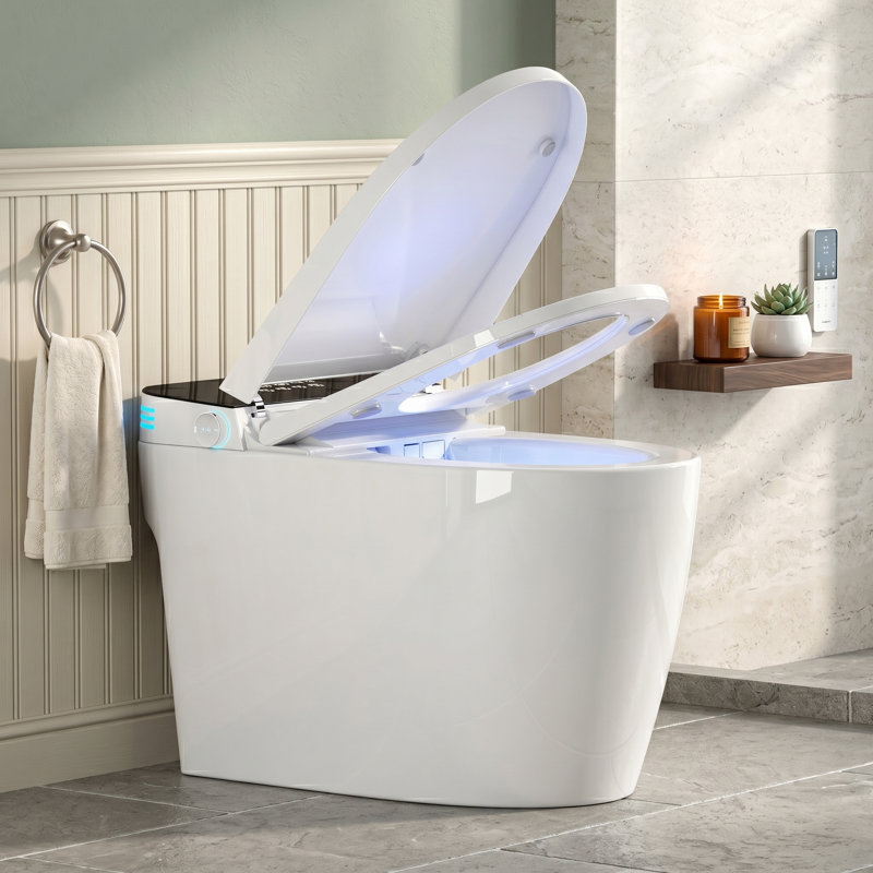 Smart Intelligent Toilet with Heated Bidet Seat, Auto Open/Close Lid, Warm Air Dryer and Warm Water