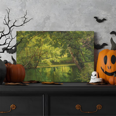 1pc Framed Broxton Painting Forest Stream, Lush Natural Landscape, Impressionist Style Scenery Decor Print Vintage Wall Poster Home Decor Perfect Gift