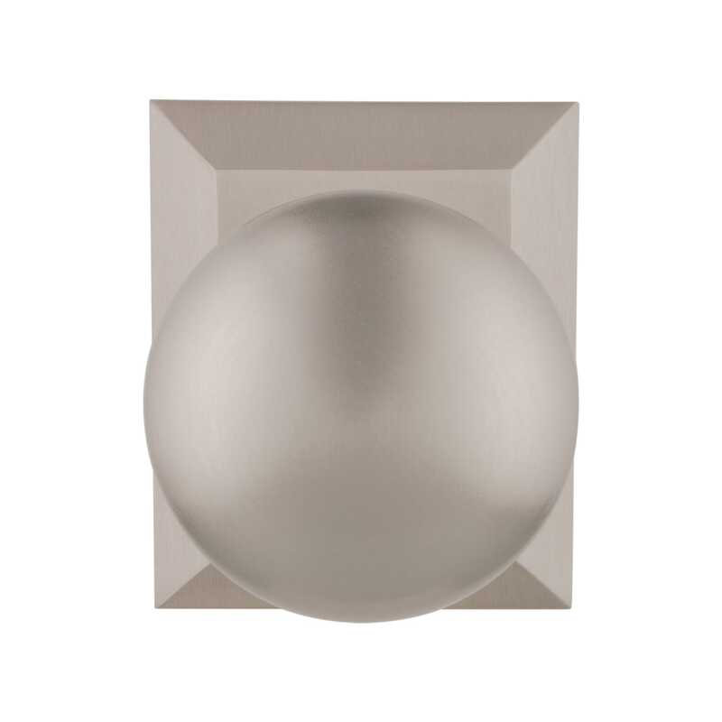 Grandeur Fifth Avenue Short Plate Single Dummy with Fifth Avenue Knob, Satin Nickel, Square