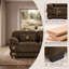 Canapé d'angle modulaire 4 places en velours côtelé marron en forme de U avec 2 poufs amovibles et assises profondes-1212603290