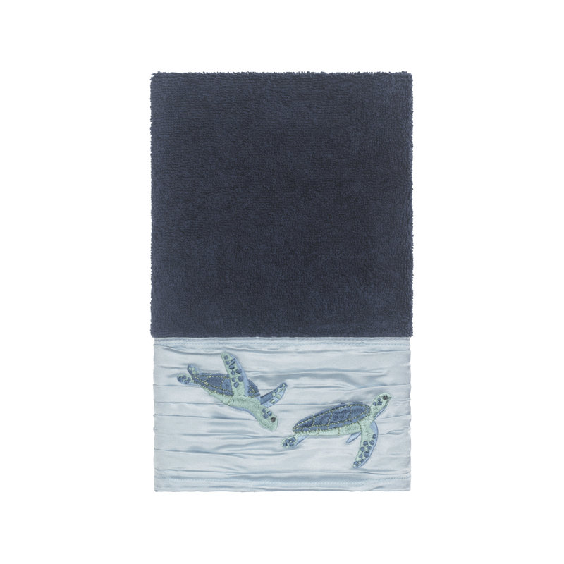 Débarbouillette en coton Mia, Bleu minuit