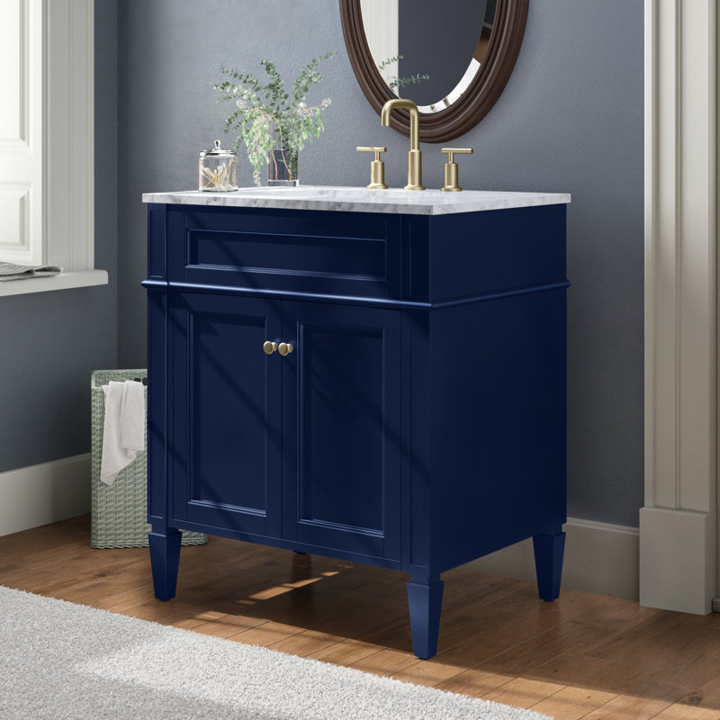 Ensemble de meuble-lavabo simple 30 po Rivers, Bleu