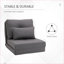 Méridienne paresseuse réglable 5 positions 2-en-1, fauteuil pliable multi-usage pour adultes, jeux, siestes, petits espaces | Gris anthracite | Lin