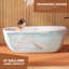 Baignoire de trempage en acrylique autoportante 67 po. X 30 po. Avec drain central en blanc brillant