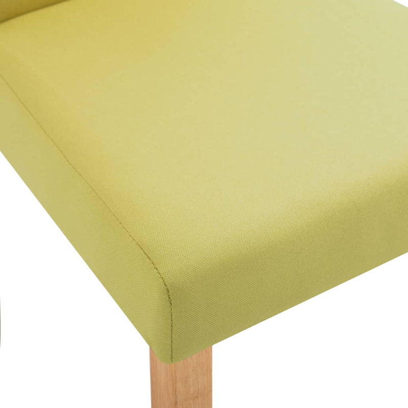 Chaise d'appoint avec pieds en bois massif pour la cuisine, Vert, Light Brown, 4