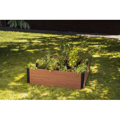 Keter 48" X 48" inches Wood Look Garden Bed, Durable Outdoor Garden Planter (Choose Color)