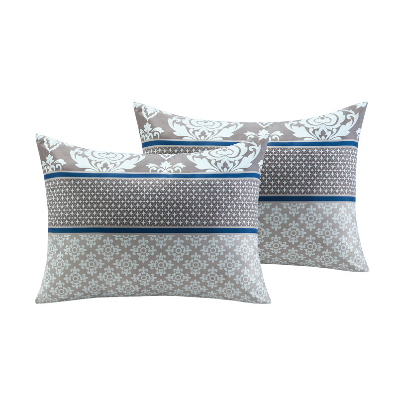 Leaf 8-Piece Blue Reversible Bed-in-a-Bag Comforter Set, Queen Comforter + 5 Additional Pieces