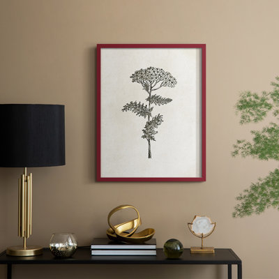 Reproduction florale vintage encadrée «Cccxxiv» - bois massif