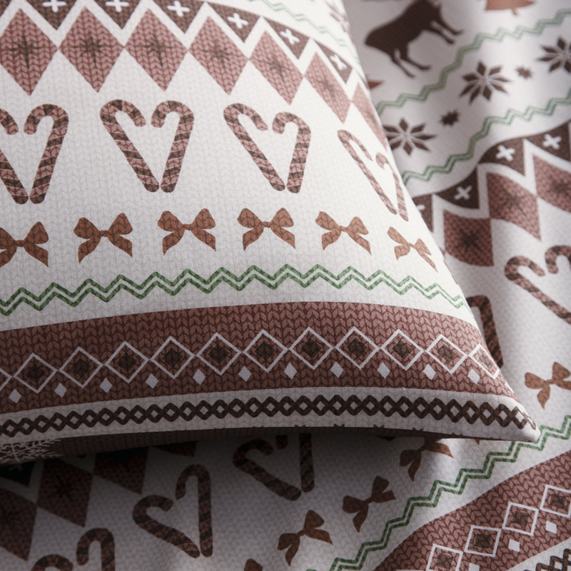 Fusion Christmas Fairisle Duvet Cover Set Natural, King Size Bed (230 x 220 cm)