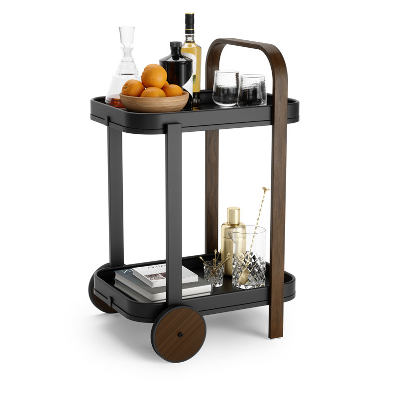Curve Handle Bar Cart, Black/Black