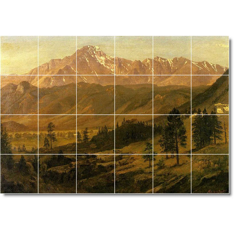 25.5" x 17" Ceramic Painting Decorative Mural Tile 4.25" x 4.25", Landscape 491