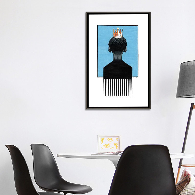 « Little Prince Afropick » par Manasseh Johnson-impression, H 40 po x l 26 po x P 1,5 po, Toile avec cadre gris, Pas de tapis