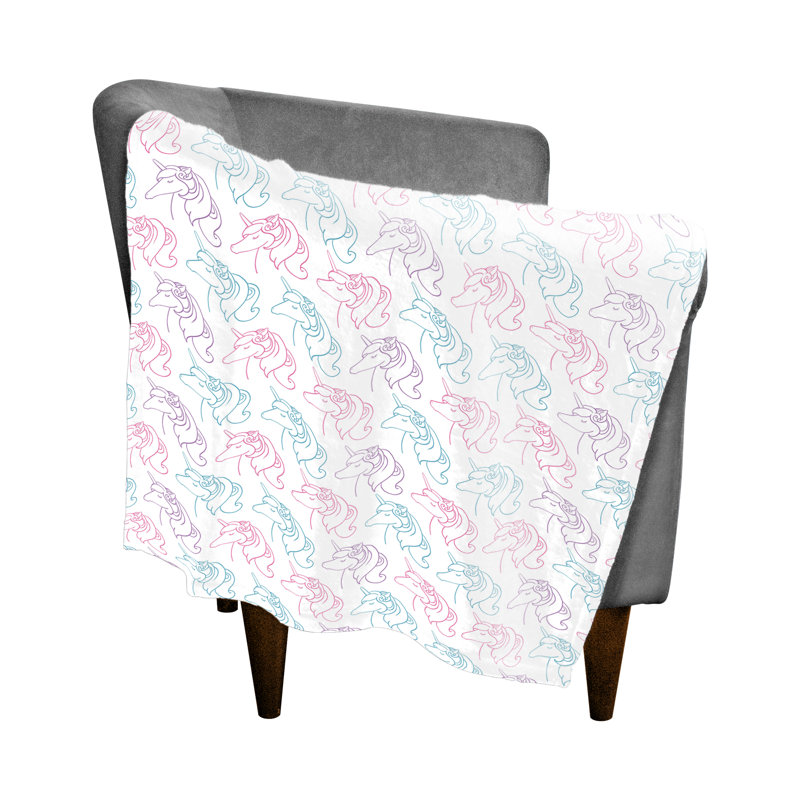 Jeté polaire coloré à motif licorne