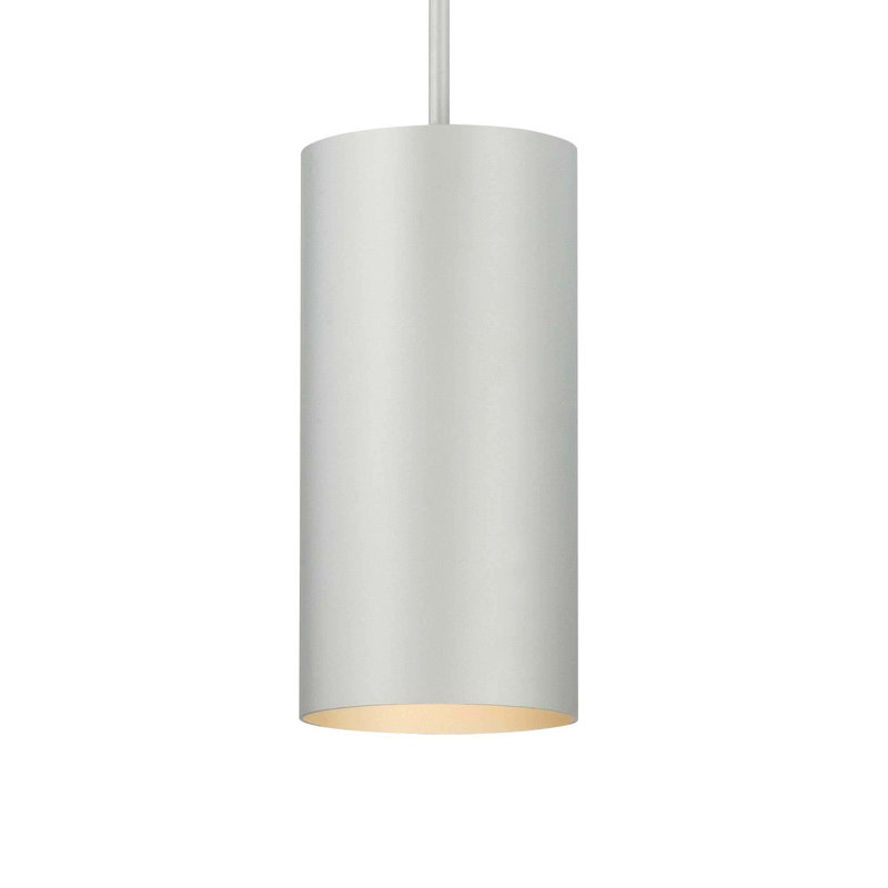 Mini-luminaire suspendu cylindrique 1 lumière Beaverson, Gris argenté