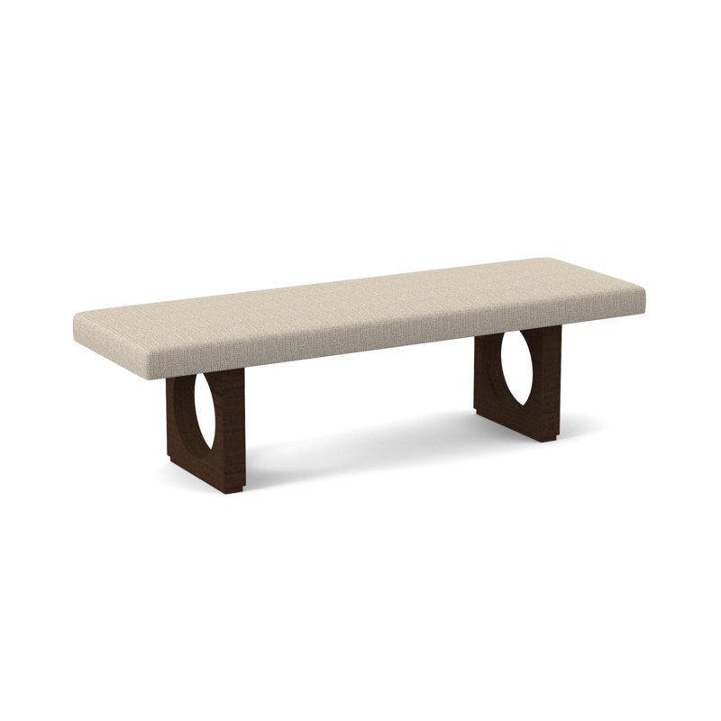 Banc rembourré Void, Noyer américain, Pierres pas à pas ivoire