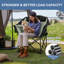 Chaise chauffante pliante portative, chaise de camping chauffée surdimensionnée, chaises longues de patio avec 3 niveaux de chaleur