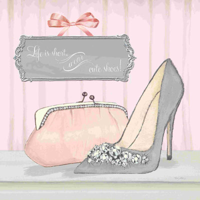 «Life Is Short Porter Cute Shoes» par Emily Adams - peinture sur toile tendue