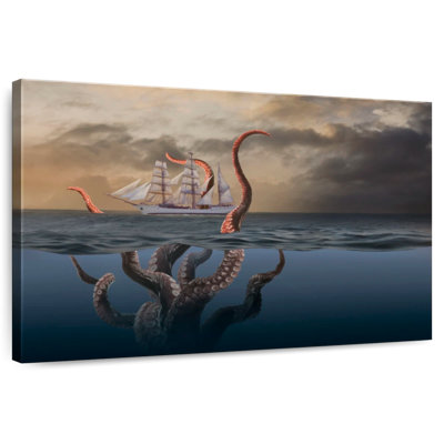 Kelan Giant Octopus Attacking Ship