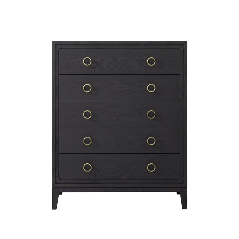 Commode 5 tiroirs au fini poivre