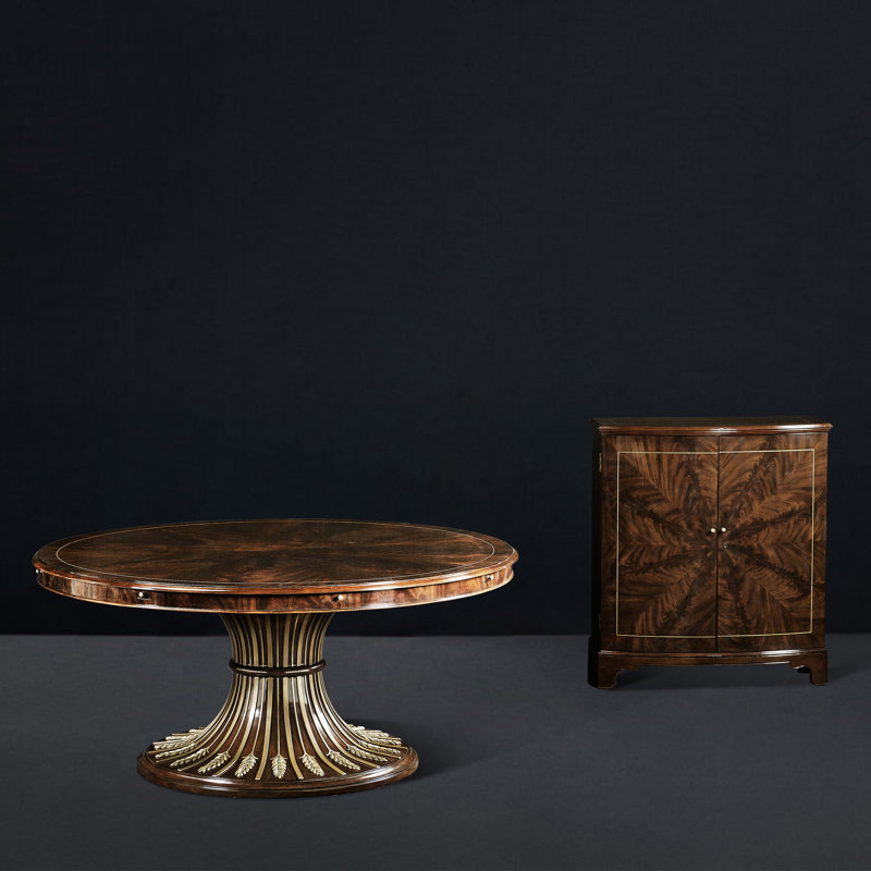 Round Mahogany Wood Dining Table