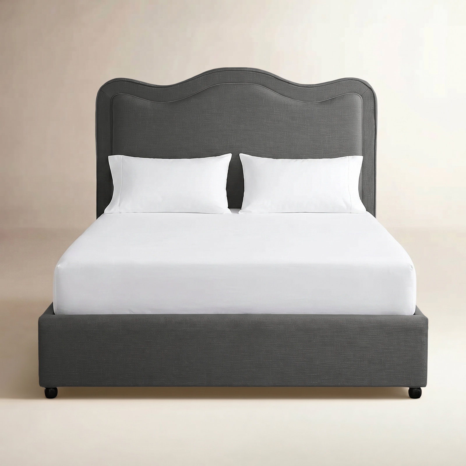 Felix Upholstered Bed, Full/Double, Gray Velvet