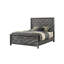 Lit double en bois gris - Avec une tête de lit élégante pour la chambre à coucher, de style moderne, sophistiqué et relaxant