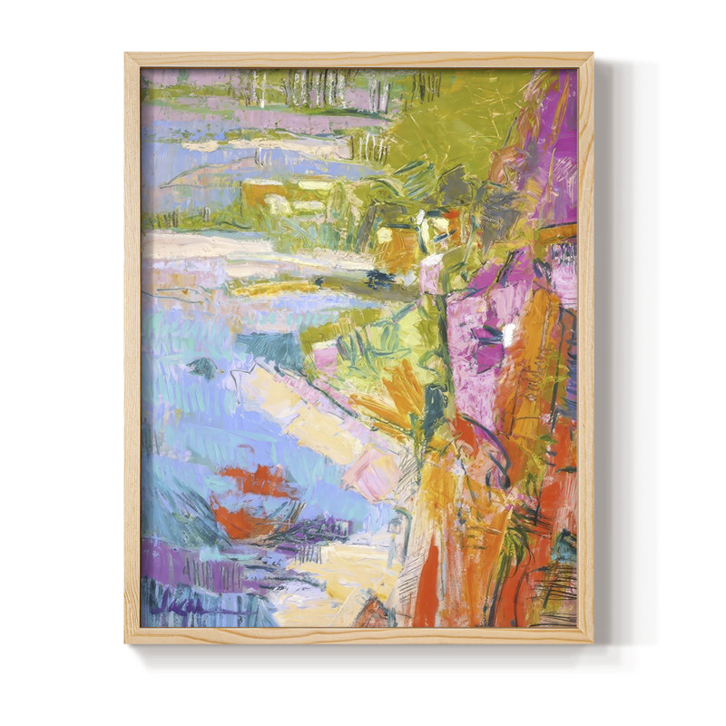 Escapade I Framed Print - Solid Wood, 11" H x 9" W, Natural