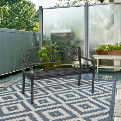 Banc de jardin extérieur en acier