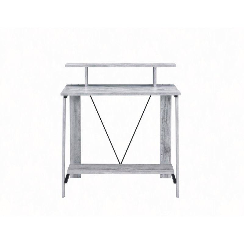 Antique White& Black Finish Writing Desk, White