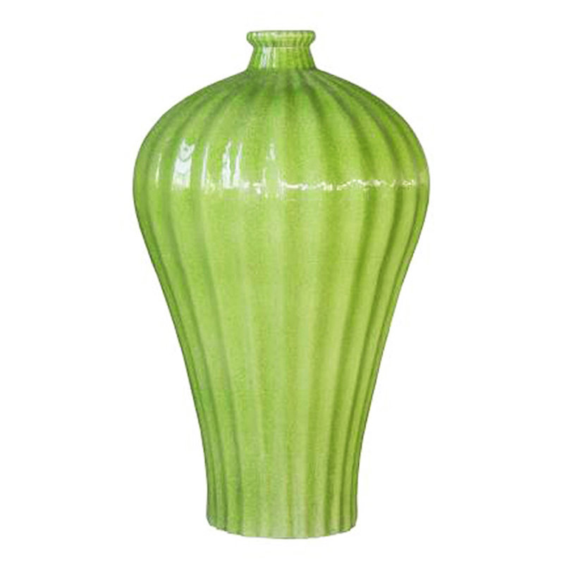 Vase de table en porcelaine 21 "intérieur / extérieur, Vert lime