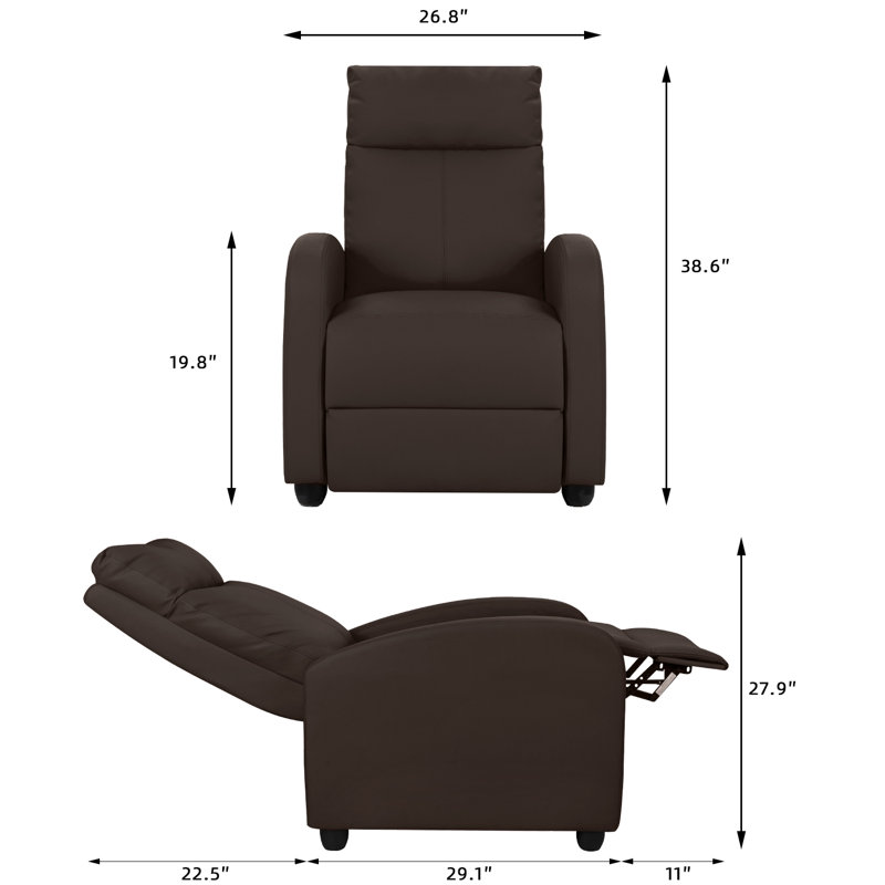 Faux Leather Massage Chair, Brown Faux Leather