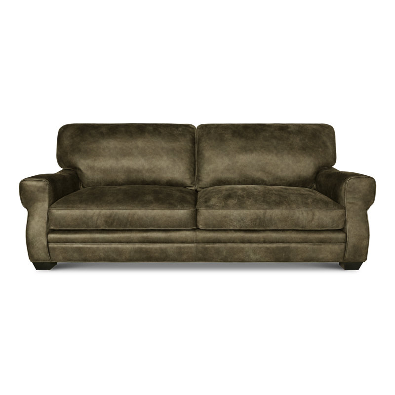 Stafford Leather Sofa, Steel (Coyote), Espresso