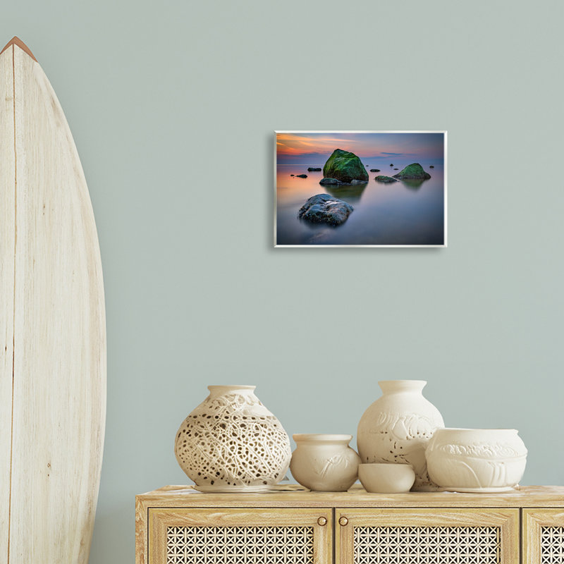 "Mossy Rocks Protrusion Sea", art mural par Rick Berk, H 10 po x l 15 po