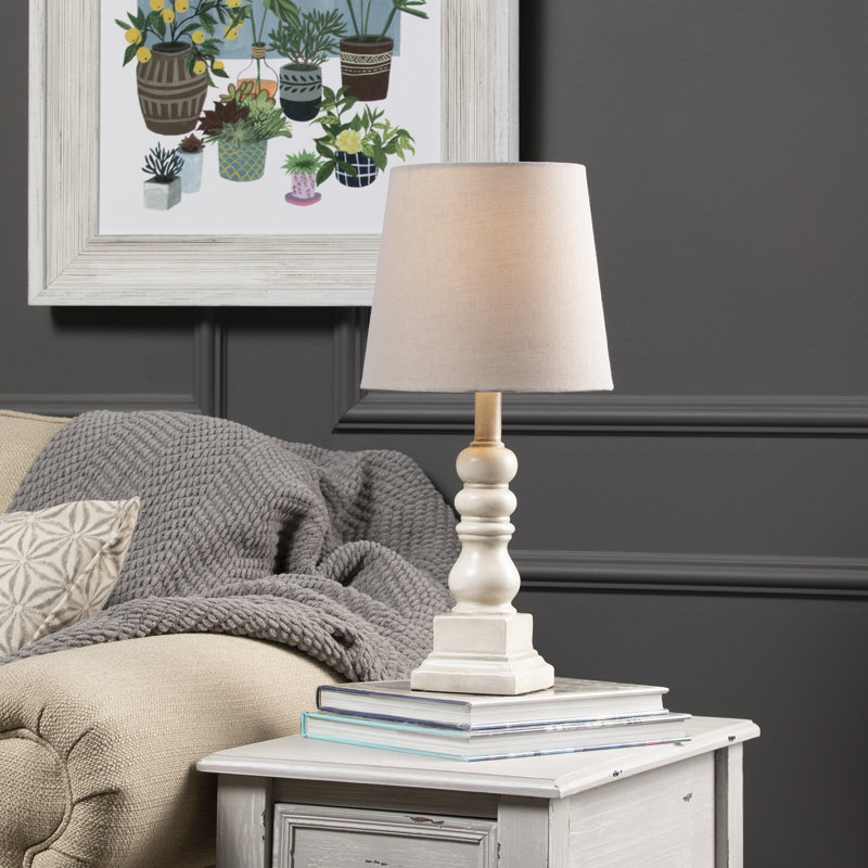 Whittier 19" Resin Table Lamp, White, Oatmed