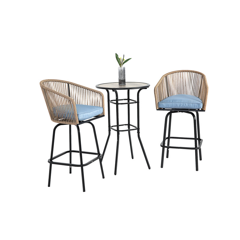 Ensemble de bar d'extérieur 3 pièces