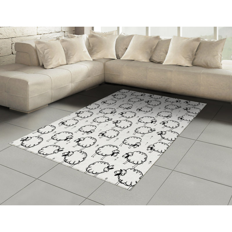 Eaddy Flatweave Black/White Rug, Rectangle 120 x 180cm