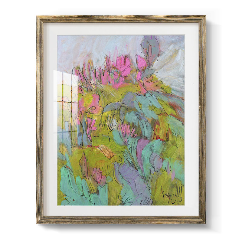 «Rise And Bloom», reproduction encadrée, Blanc, Papier avec cadre noyer