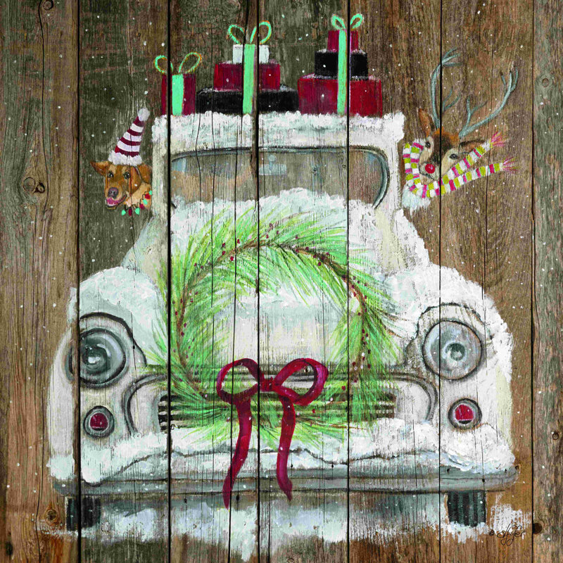 " Christmas Truck " by Diane Fifer, 12" H x 12" W, No, Wrapped Canvas
